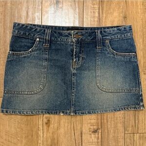 Vintage Denim Low Rise Mini Skirt
